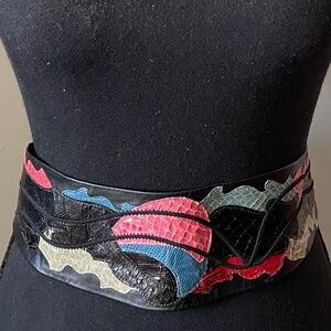 Vintage Custom Made Colorful Leather Belt - One-Of-A-Kind